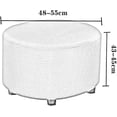 thumbnail image 3 of Round Ottoman Covers Footstool Protector Covers Stretch Fabric Storage Ottoman Covers, High Slipcover Machine Khaki, 3 of 5
