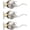 3, variant on 3 Pack Satin Nickel Privacy Door Lever, Modern Interior Door Knobs Locks for Bedroom and Bathroom, Heavy Duty Door Handle, Reversible Wave Lever Handle