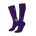 thumbnail image 2 of JUNZAN Fun Novelty Knee Warmer High Socks-Crystal Purple Snowflake, 2 of 8