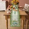 thumbnail image 2 of Easter Bunny Table Runner 72 Inches, Spring Trucks Easter Eggs Floral Green Plaid Bed Runner Dresser Scarves Tabletop for Indoor Outdoor Parties/Ceremony/Banquet, 16" x 72", 2 of 8