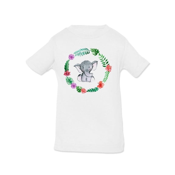 Elephant With Plant Circle T-Shirt Infant -Image by Shutterstock, 18 Months