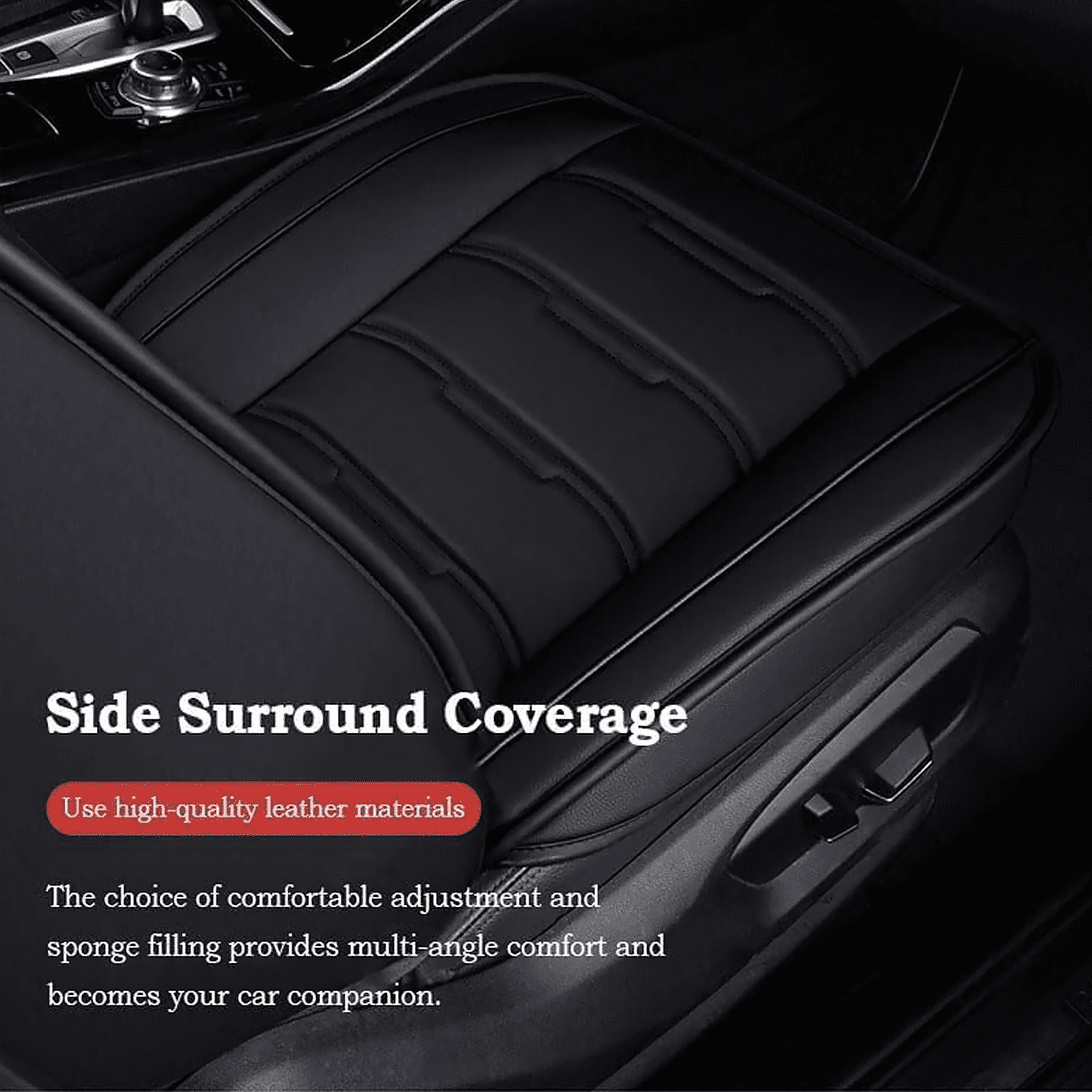 Kenzek Leather Universal Car Seat Covers Full Set, Water Resistant 3D Foam Back Support, Luxury Comfort Automotive 5 Seat Covers All Season Fit for SUV,Sedan,Van, Airbag Compatible Elegance