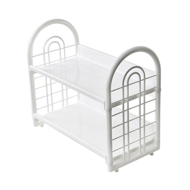 Lipstore Office Storage Rack Desk Bookshelf Lightweight 2-layer Multifunction Toiletry White