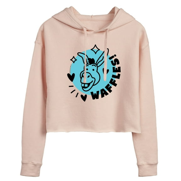 Shrek - Waffles Donkey - Juniors Cropped Pullover Hoodie