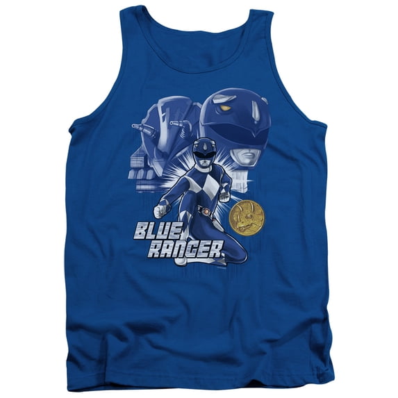 Power Rangers Blue Ranger Adult Tank Top Royal Blue