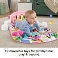 thumbnail image 5 of Fisher-Price Glow and Grow Kick & Play Piano Gym Baby Playmat with Musical Learning Toy, Pink, 5 of 8