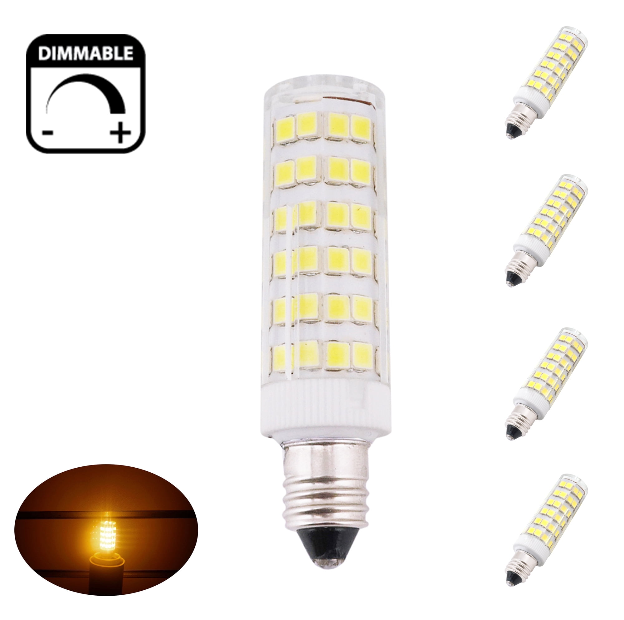 Bonlux 6W Dimmable E11 Mini Candelabra LED Bulbs 45W Equivalent T3/T4