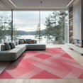 thumbnail image 2 of ODIKA 6'x9' Washable Area Rug Shaggy Inspired Subtle Tonal Gradient Look Minimalist Pink Solid Refined for Family Room, Living Room, Master Bedroom, Non-Slip, Easy Care, 2 of 7