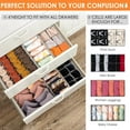 thumbnail image 2 of 12 Pack Sock Underwear Drawer Organizer Dividers, 116 Cells Fabric Foldable Dresser Closet Organizers and Storage Bins for Baby Clothing, Women Men Underwear Socks, Bra, Ties, Scarf Beige,12 Pack, 2 of 6