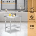 thumbnail image 4 of Kojooin Stainless Steel Table, Heavy Duty Worktable with Adjustable Undershelf, 2 Tier Metal Prep Table for Commercial Kitchen, Restaurant, Garages, 4 of 9