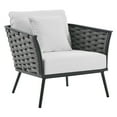 thumbnail image 6 of Modway Stance 4 Piece Outdoor Patio Aluminum Sectional Sofa Set in Gray White, 6 of 10