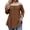 Brown, variant on Womens Off Shoulder Tunic Tops Plus Size Eyelet Loose 3/4 Sleeve Shirts 2026 Fashion Summer Casual Blouses with Curved Hem Black 2XL