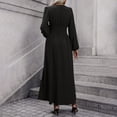 thumbnail image 4 of Karymi Summer Dresses for Women 2026 Satin Wrap V Neck Maxi Dress, Long Balloon Lantern Sleeve Ruched Empire Waist Flowy A Line Long Dress, 4 of 6