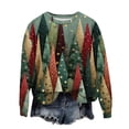 thumbnail image 4 of Chandails en Molleton de Noël pour Femmes Grande Taille Col Rond Imprimé Père Noël Manches Longues Vêtements d'Automne Amusants Rose m, 4 of 4