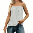 thumbnail image 2 of Sweet Home Farm Tube Tops for Women Bandeau Top Breathable Sleeveless Summer Sexy Stretch Off Shoulder Casual Beach Strapless Backless Party Loose Tube Tops White, 2 of 5