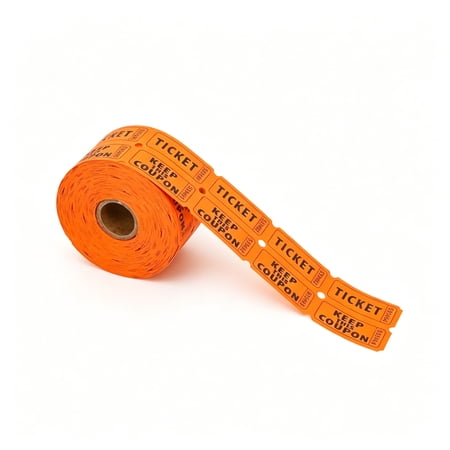 CCOCC Colored Tear-Off Ticket Vouchers Double Roll Raffle Tickets-500 Orange,Events,Fundraiser,Carnival,Fair,Door Prize,Drink/Food Tickets,Classroom Reward,Bingo,Auction