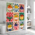 thumbnail image 6 of Fruit Patchwork Bathroom Shower Curtains with 12 Hooks Polyester Waterproof Shower Curtain for Stalls and Bathtubs Modern County Funny Fruits Striped Decorative Bathroom Privacy Curtain 36x78 Inches, 6 of 9
