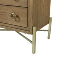 thumbnail image 5 of 2-Drawer Latte Finish Nightstand with USB Charging Ports, Solid Wood & MDF, Elm Veneers, Felt & Cedar Lined Drawers, Modern Design, 30"W x 17"D x 26"H, Light Brown, 5 of 7