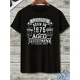 thumbnail image 5 of 1975 Retro Vintage Men's T-Shirt - 50th Birthday Gift for Men Born in 1975, Black with White Lettering Design, Round Neck Short Sleeve Casual Summer Tee, Machine Washable, Vintage T Shirts, 5 of 15