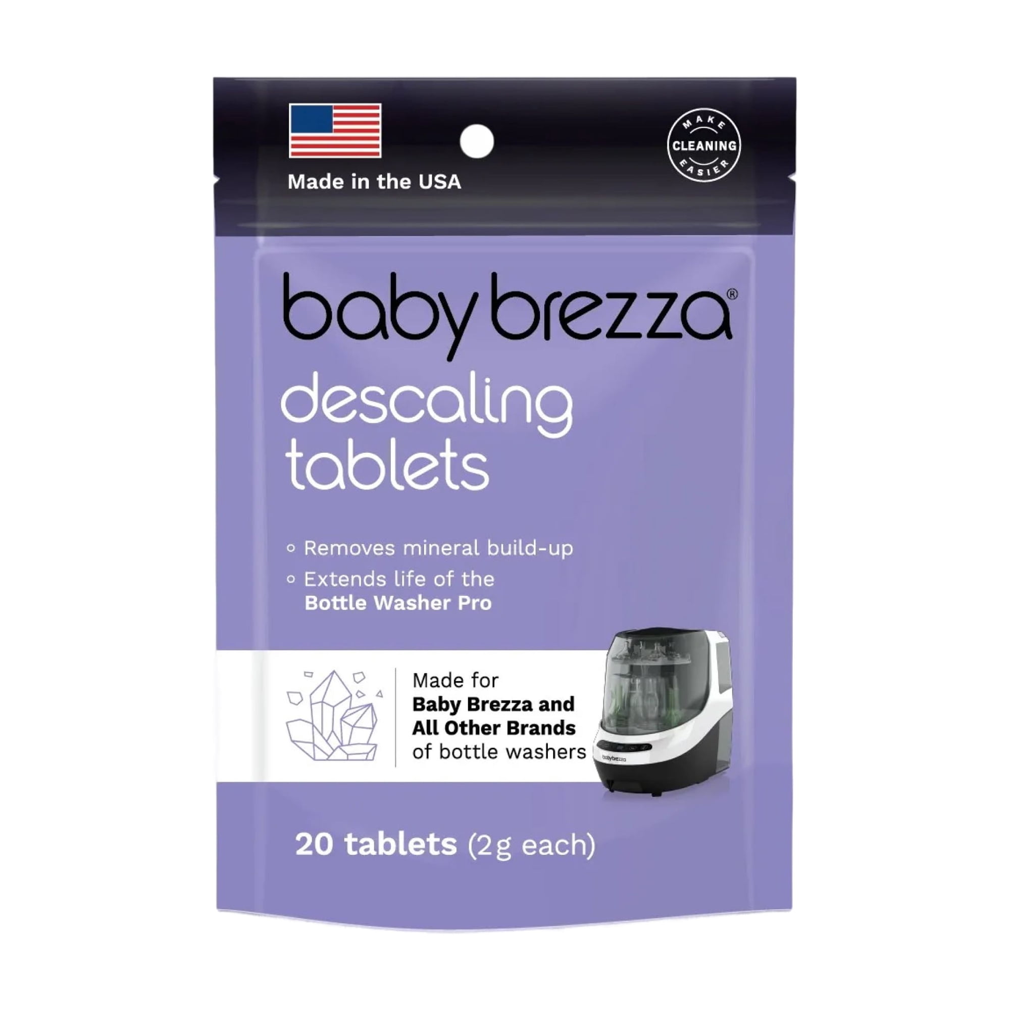 Baby Brezza Descaling Tablets - Compatible with Bottle Washer Pro and ALL BRANDS of Baby Bottle Washer Appliances