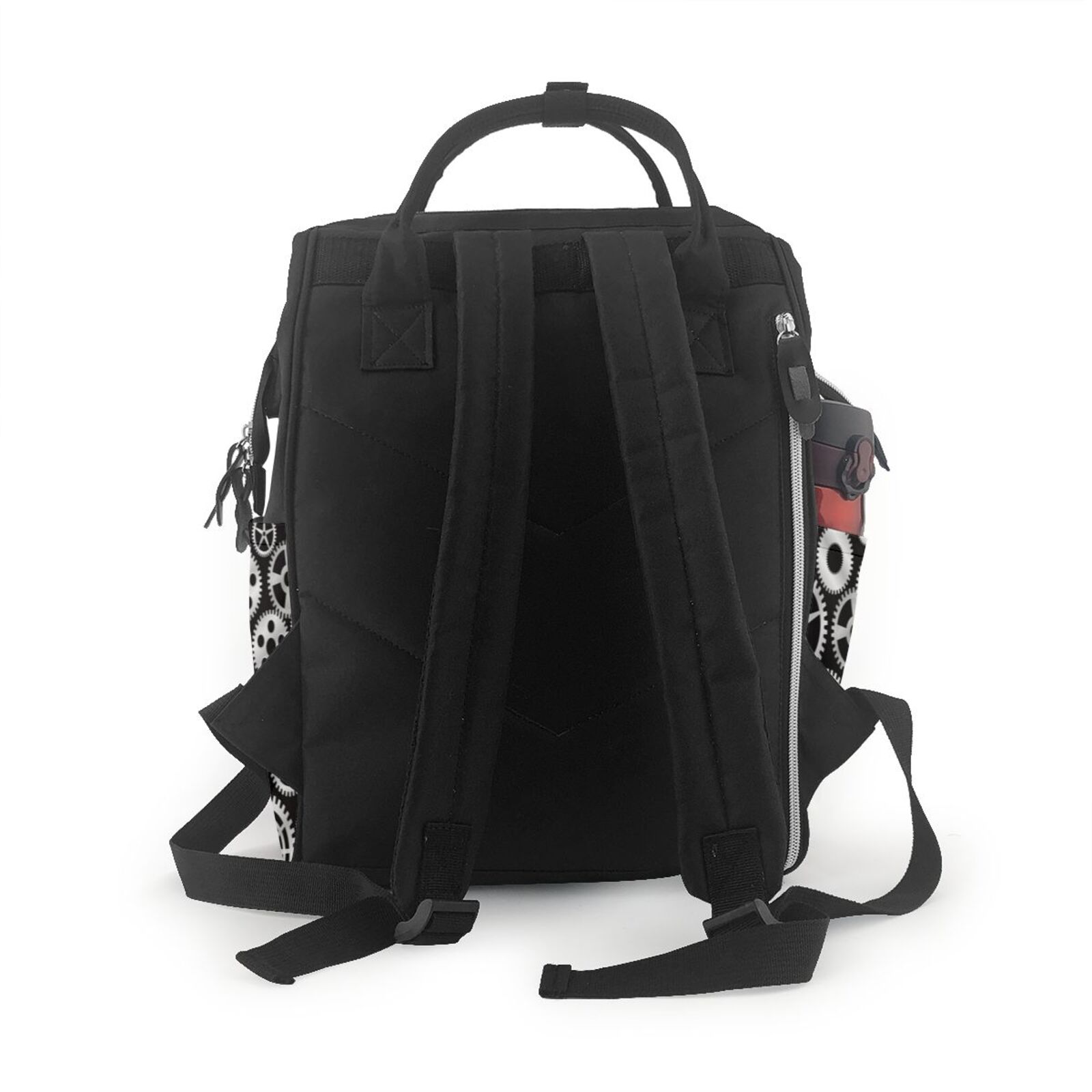 Fuzoiu Metallic Gears Print Diaper Bag Backpack,Baby Essentials Travel Tote,Multi function Waterproof Diaper Bag, Travel Essentials Baby Bag - Unisex