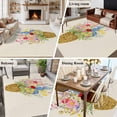 thumbnail image 5 of Spring Flowers Basket Area Rugs 5'x7', Washable Small Throw Rugs for Laundry Room Playroom, Vintage Colorful Floral Indoor Outdoor Rug Non-Slip Low Pile Carpet Runner Reversible Floor Mats, 5 of 8