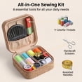 thumbnail image 3 of Vintage Sewing Kit, Premium Portable Needle and Thread Set, Multifunctional Travel Sewing Accessories, Hand Stitching Tool Box for Home Dorm Students Adults, 3 of 6