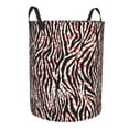thumbnail image 2 of Kll Zebra Skin And Leopard Print Waterproof Foldable Laundry Hamper Bucket With Handles For Storage Bin,Kids Room,Home Organizer (Small), 2 of 8