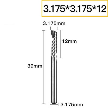 

RANMEI Shank diameter 3.175mm single edge spiral milling cutter CNC engraving end mill