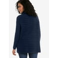 thumbnail image 4 of ellos Women's Plus Size Side Button Turtleneck Sweater - 30/32, Heather Grey, 4 of 5