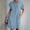 Blue, variant on Ashirexll Summer Dresses for Women Dress Fashion Short Sleeve Slim Solid Color Loose Thin Denim Dress Light Blue M