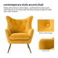 thumbnail image 3 of HULALA HOME Eusebio Tufted Velvet Wingback Accent Chair with Metal Gold Legs by  Wingback Chairs MUSTARD, 3 of 8