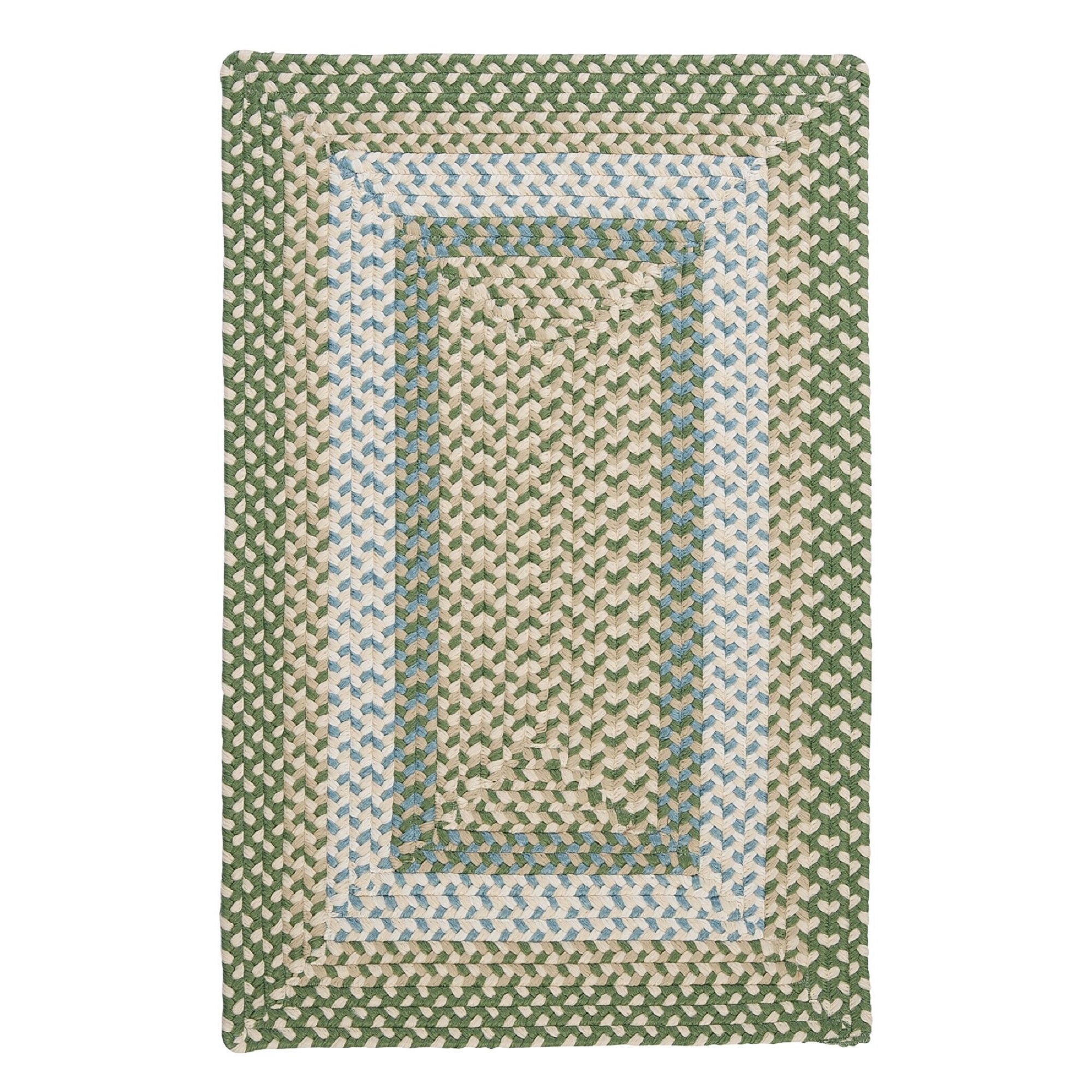 8' x 10' Green and Blue Rectangular Braided Area Throw Rug Walmart