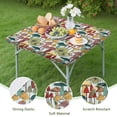 thumbnail image 4 of Colorful Mushroom Plant Light Blue Pattern Square Fitted Tablecloth with Elastic Edge,Square Table Cover,Washable Elastic Table Cover for Home Kitchen Party Decor 34"x34", 4 of 6