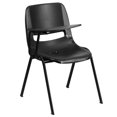 thumbnail image 1 of Black Ergonomic Shell Chair with Right Handed Flip-Up Tablet Arm, 1 of 9
