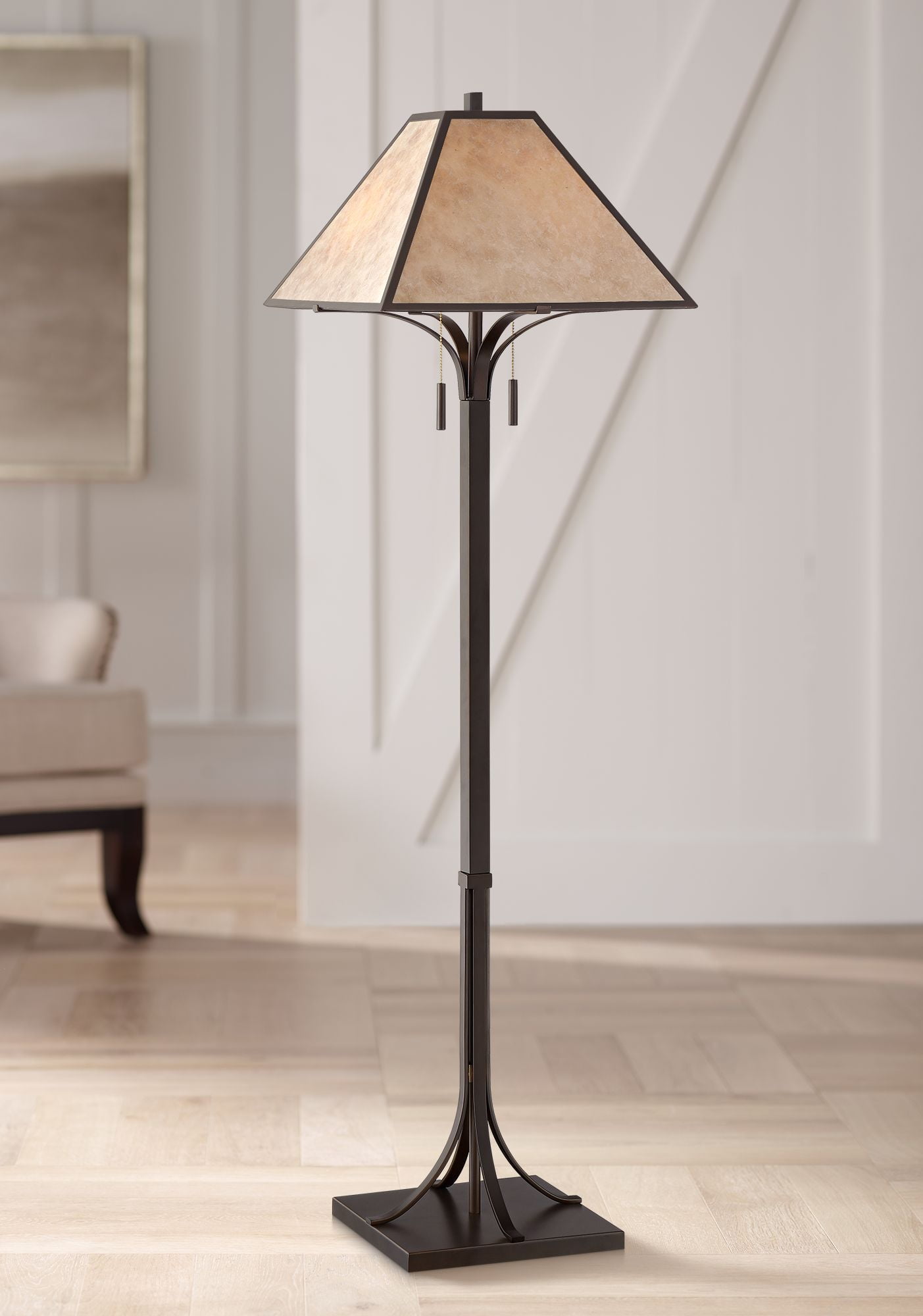 tall bronze floor lamp