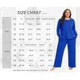 thumbnail image 5 of Cueply Women's Plus Size Pajama Set Long Sleeve Loungewear Long Pants Sleepwear Soft 2 Piece Pjs with Pockets, 5 of 9