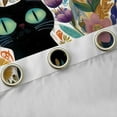thumbnail image 4 of jejeloiu Cute Animal Cat Black Out Curtains,Kawaii Rustic Flowers Curtains Pack of 2 (42x63 Each),Watercolor Floral Blossom Bedroom Curtains For Teens,Beathable Home Decor, 4 of 6