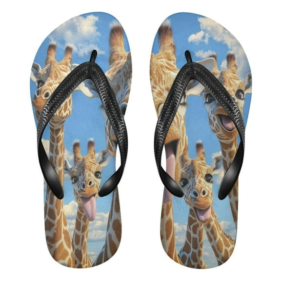Unisex Comfort Flip Flops Summer Thong Sandals Non Slip Soles Flip Flop for Beach, Pool, and Daily Wear A Group Of Giraffes XS