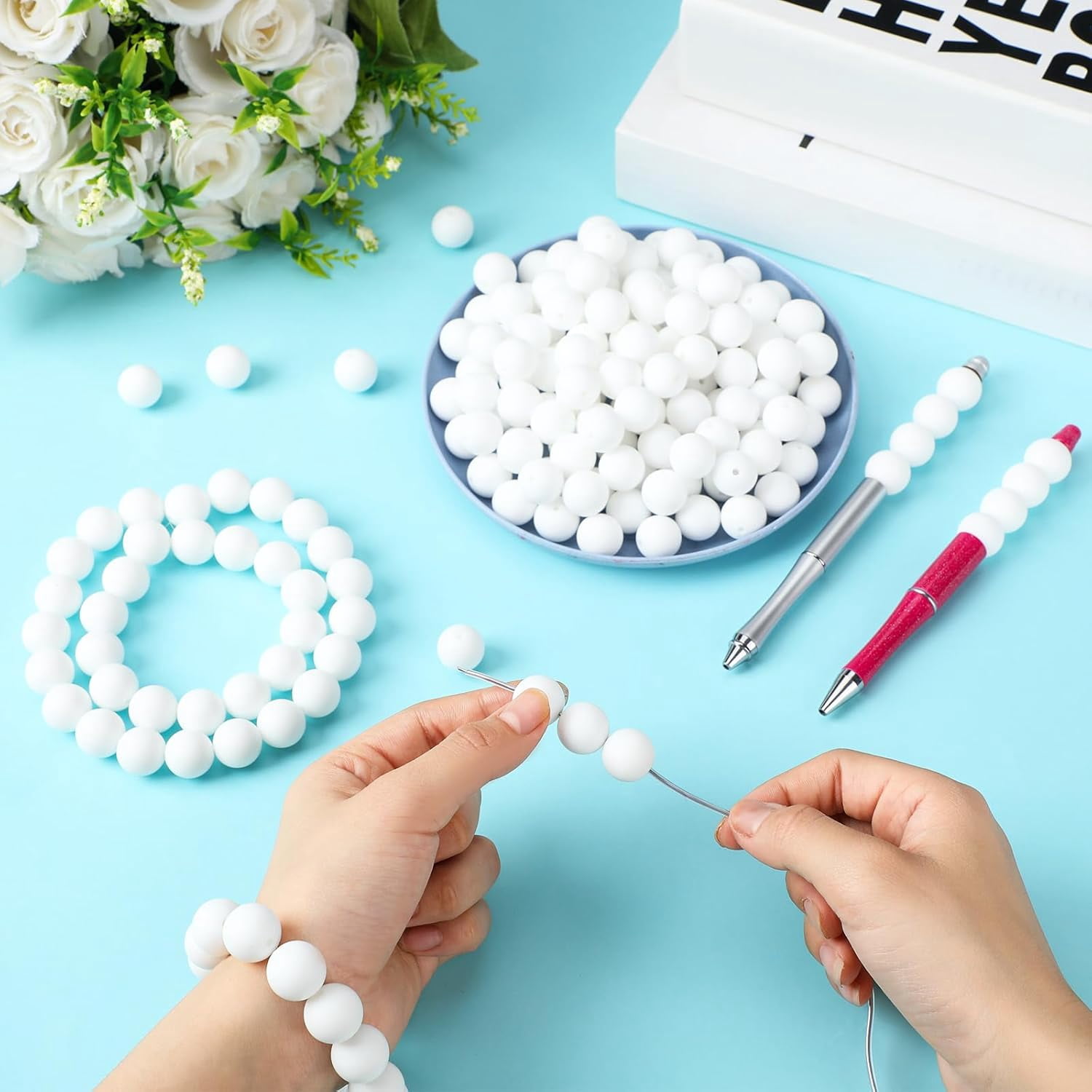 GYTY   500 Pcs 15mm Silicone Beads Mixed Round Silicone Beads Bracelet Making Kit Focal Beads Loose Beads for DIY Craft Necklace Jewelry Bracelet Lanyard Keychain Making (50 Colors)