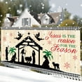 thumbnail image 4 of Christmas Nativity Outdoor Garage Door Banner Large Holy Night Garage Door Banner Cover 6x13 ft Nativity Scene Backdrop Decoration for Christmas Xmas Indoor Outdoor Wall Door, 4 of 6