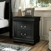 Furniture of America Vrai Transitional 2-Drawer Adult Nightstand, Black