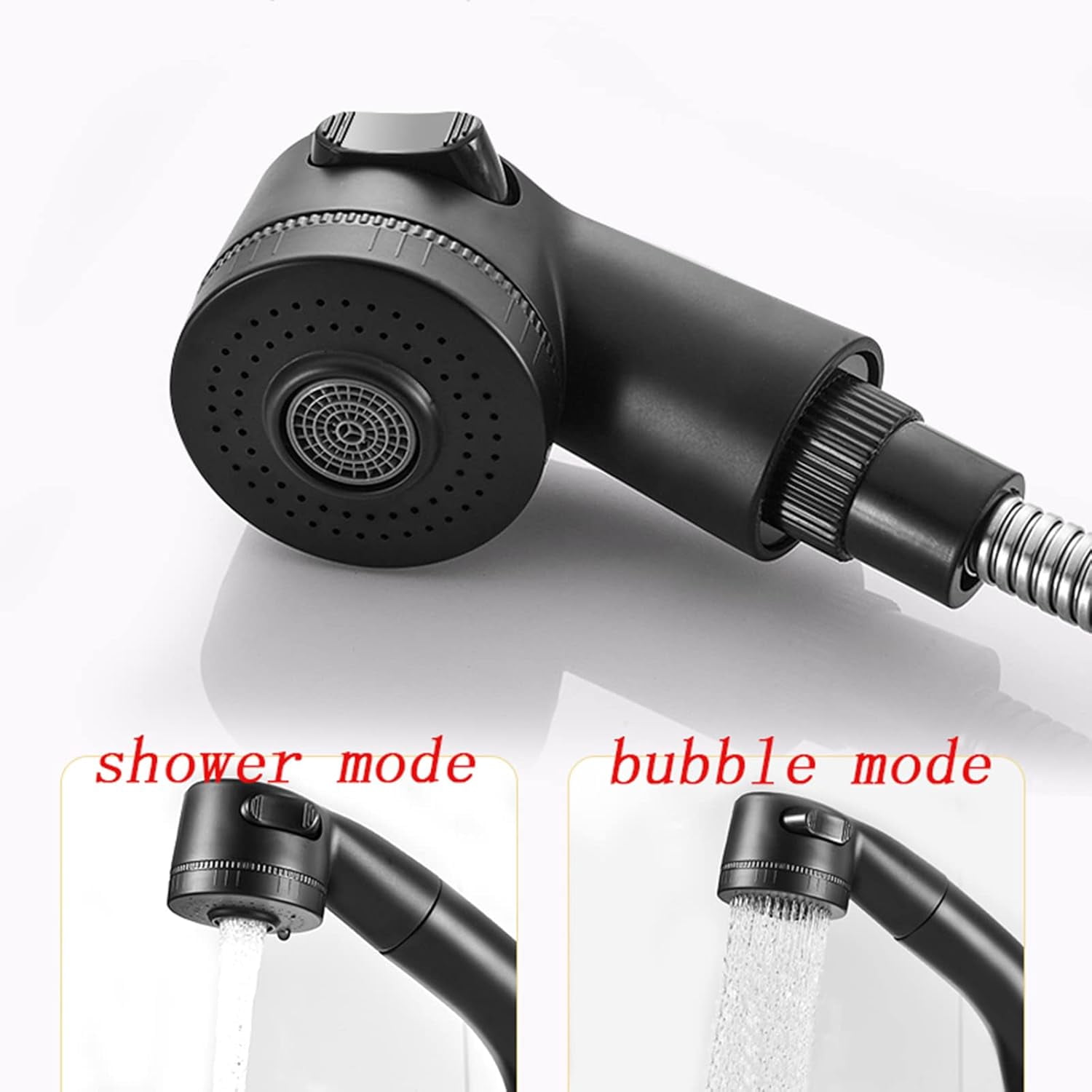 Bathroom Sink Faucet Pull Out Sprayer Dual Mode Mixer Tap for Hot and Cold Water Liftable Single Handle 360° Swivel Single Hole Pull Down Lavatory Faucet Retractable Basin Faucet,Black