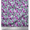 thumbnail image 1 of Soimoi Purple Rayon Fabric Insect,Leaves & Floral Printed Fabric 1 Yard 56 Inch Wide, 1 of 1