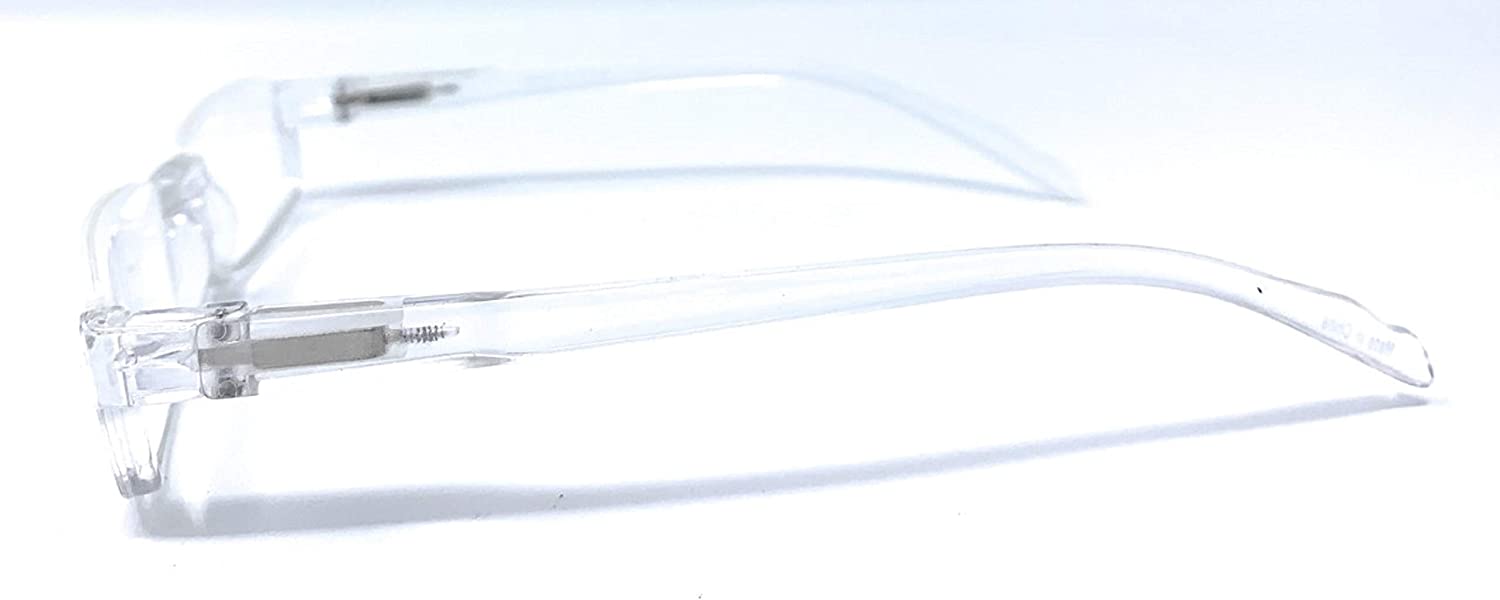 The  Half Frame Reading Glasses, Unisex Semi Rimless Readers + 2.50 Clear