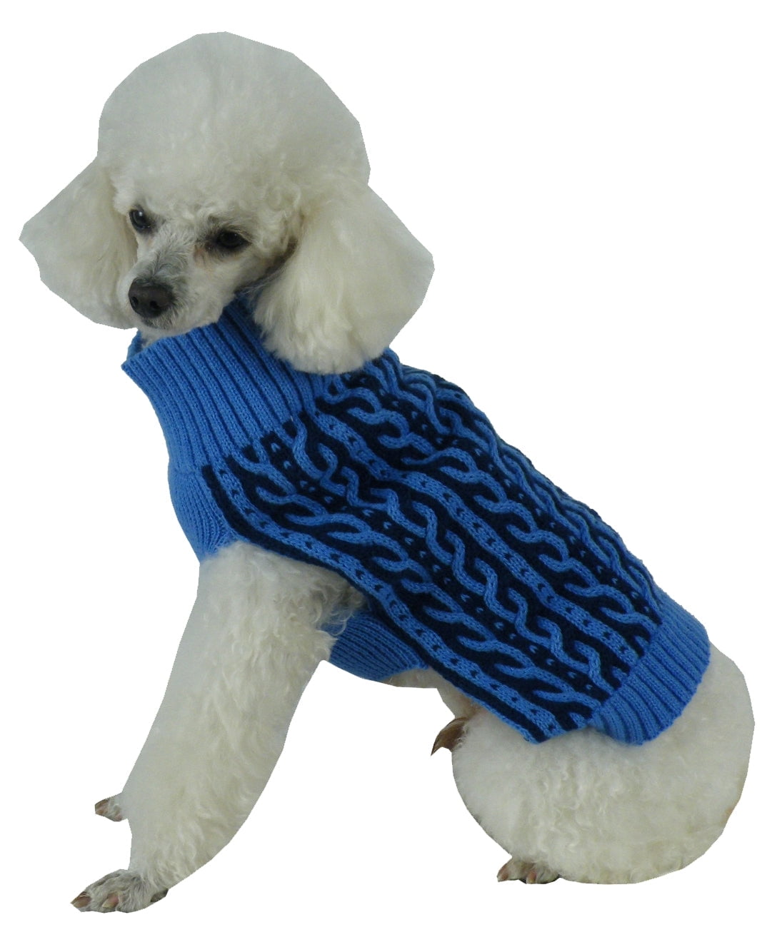 Pet Life ® 'Harmonious' Dual Color Weaved Heavy Cable Knitted Fashion Designer Dog Sweater