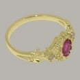 thumbnail image 4 of LBG British Made 10k Yellow Gold Natural Ruby & Opal Womens Trilogy Ring - 33 size options - Size 11.25, 4 of 8