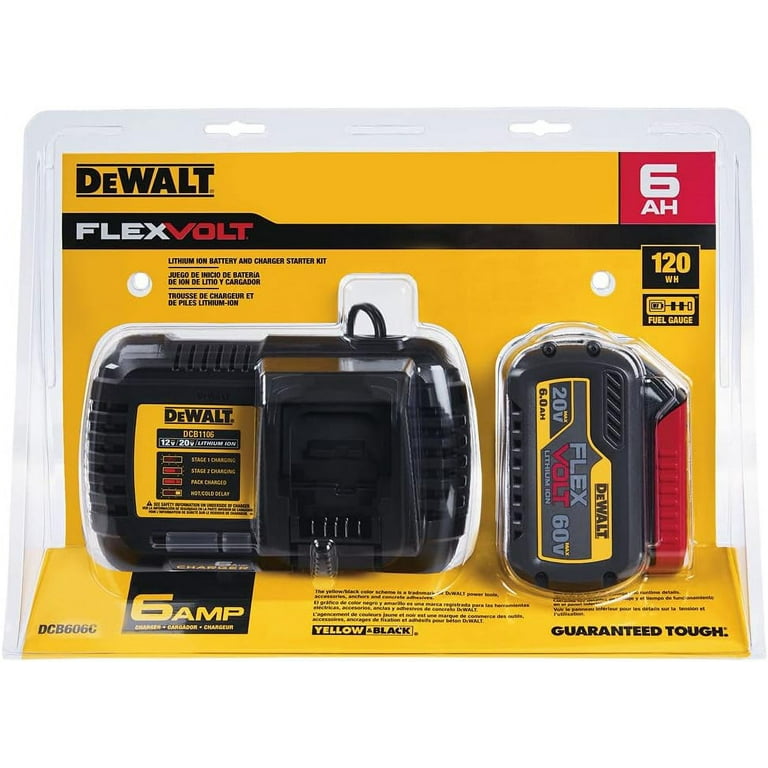 Dewalt DCB606C FLEXVOLT 20V/60V MAX Lithium-Ion Battery and Charger Starter  Kit (6 Ah) 