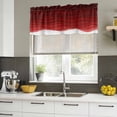 thumbnail image 5 of Red Ombre Stripes Valances for Windows, Decorative Rod Pocket Window Valance Curtains, Modern Abstract Sea Waves Aesthetic Short Curtain Drapes for Kitchen/Living Room, 2 Panels, 42" W x 18" L, 5 of 8