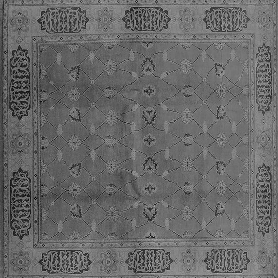 Ahgly Company Indoor Square Oriental Gray Industrial Area Rugs, 8' Square